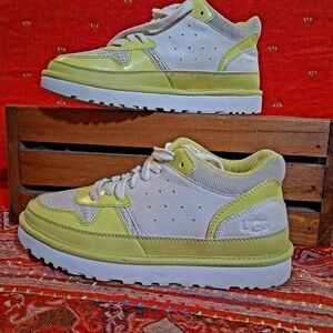 UGG White and Lime Green Sneakers